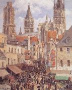 Camille Pissarro Rue de L-Epicerie,Rouen oil painting artist